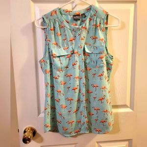 Sleeveless button up blouse